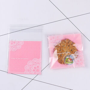 Целофановий міні пакетик «Wishing you peace and happiness» ніжно-рожевий з клейкою стрічкою, 7*7 см + 3 см